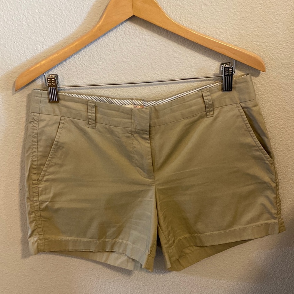 Shorts by J. Crew in Khaki, size 6, well made. Gently worn in great shape!